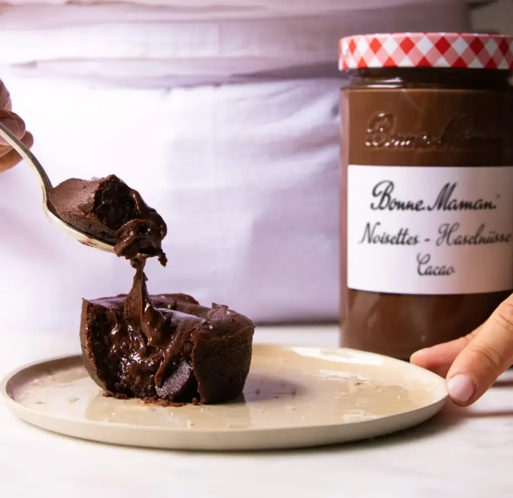 Fondant with hazelnut and cocoa spread