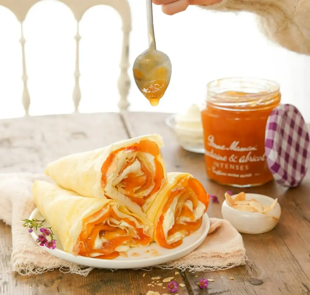 Crêpes façon cornet à la Confiture d'Abricot 