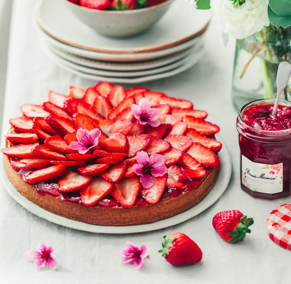 Tarte aux fraises et à la Confiture de Fraises