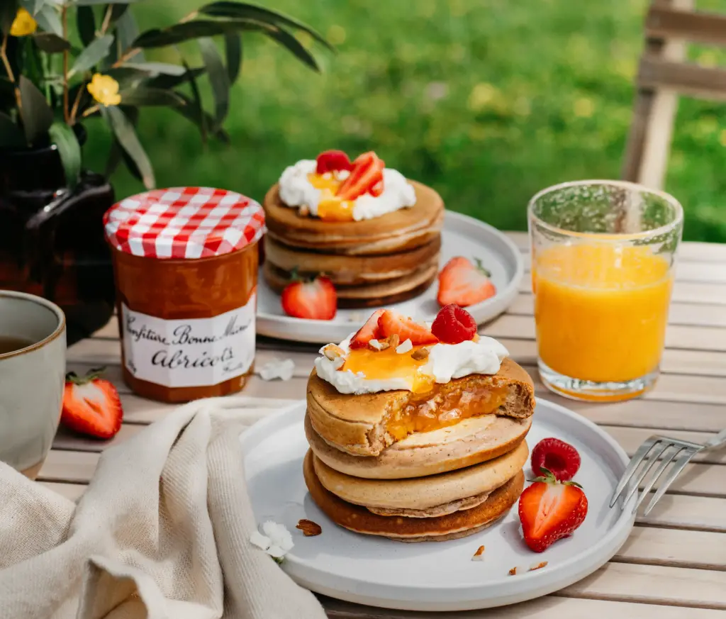Pancakes fourrés à la Confiture d’Abricots