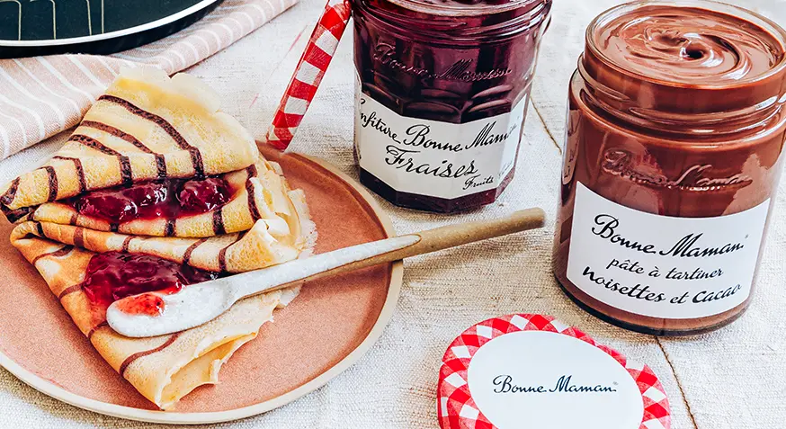 Crêpes tourbillon au cacao et à la pâte à tartiner noisettes et cacao