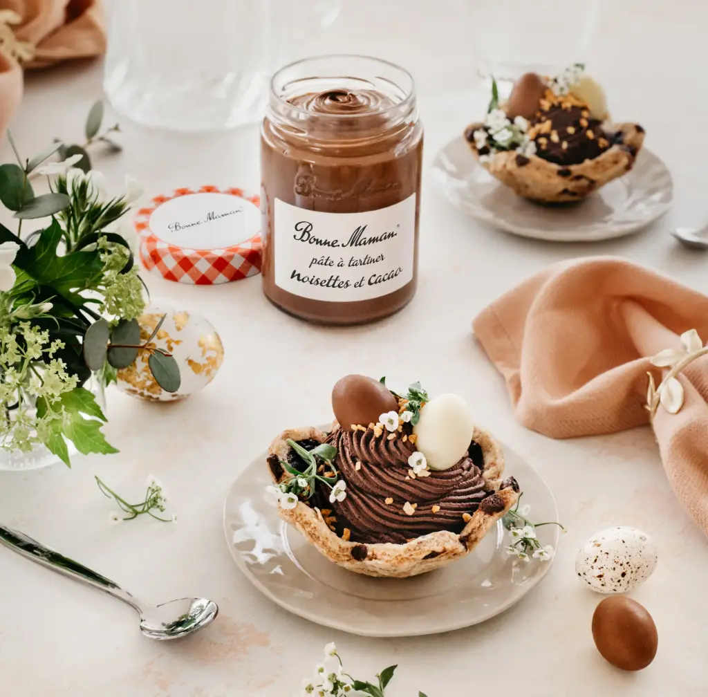 Coupe de biscuits de fleurs et sa mousse à la Pâte à Tartiner 
