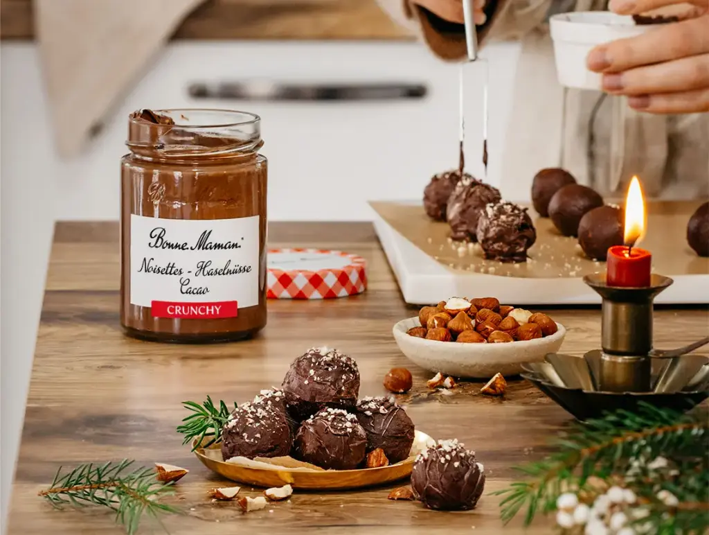 Trüffel mit Haselnussaufstrich Crunchy